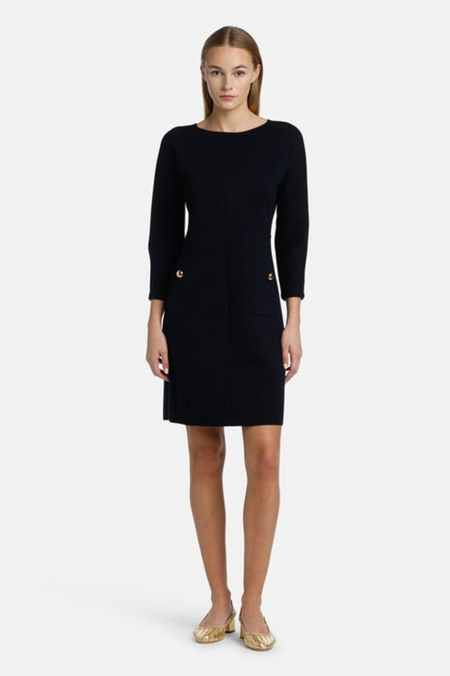 Ann Taylor Black Long Sleeve Crew Crew Dress Size 10